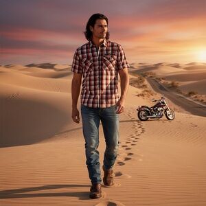 Harley-Davidson Men’s Plaid Shirt Size M Short Sleeve Button-Up |Red Black White